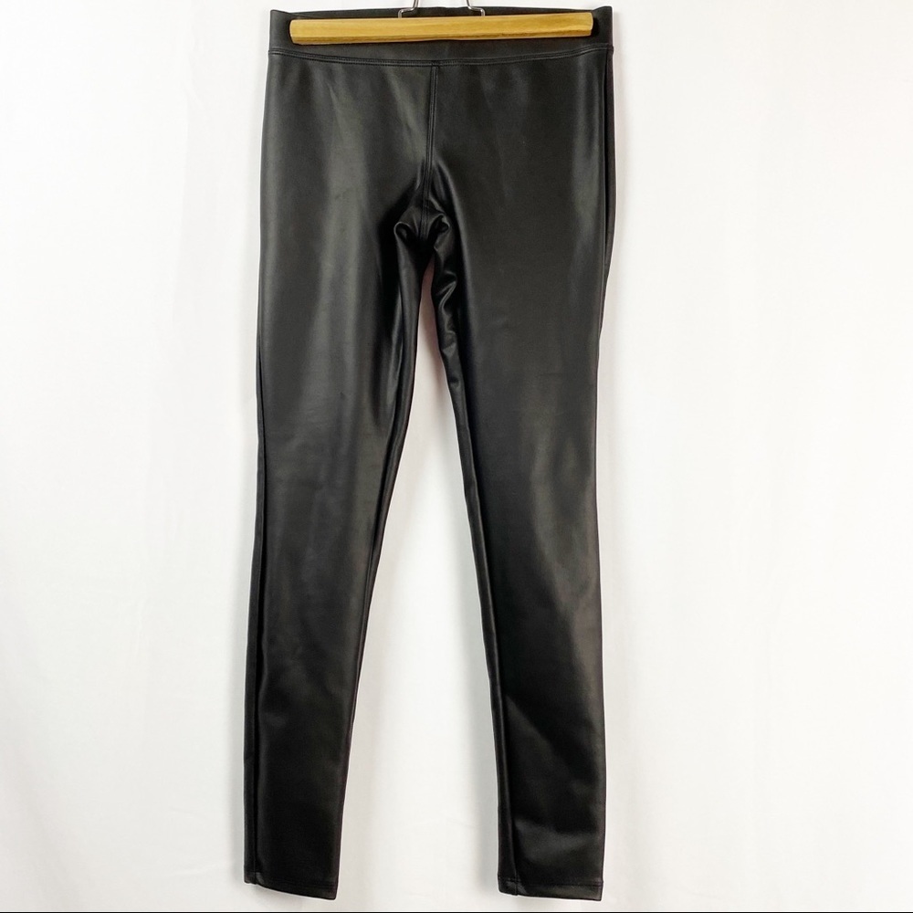 Express Pleather Coated Black Leggings Size XS NWT